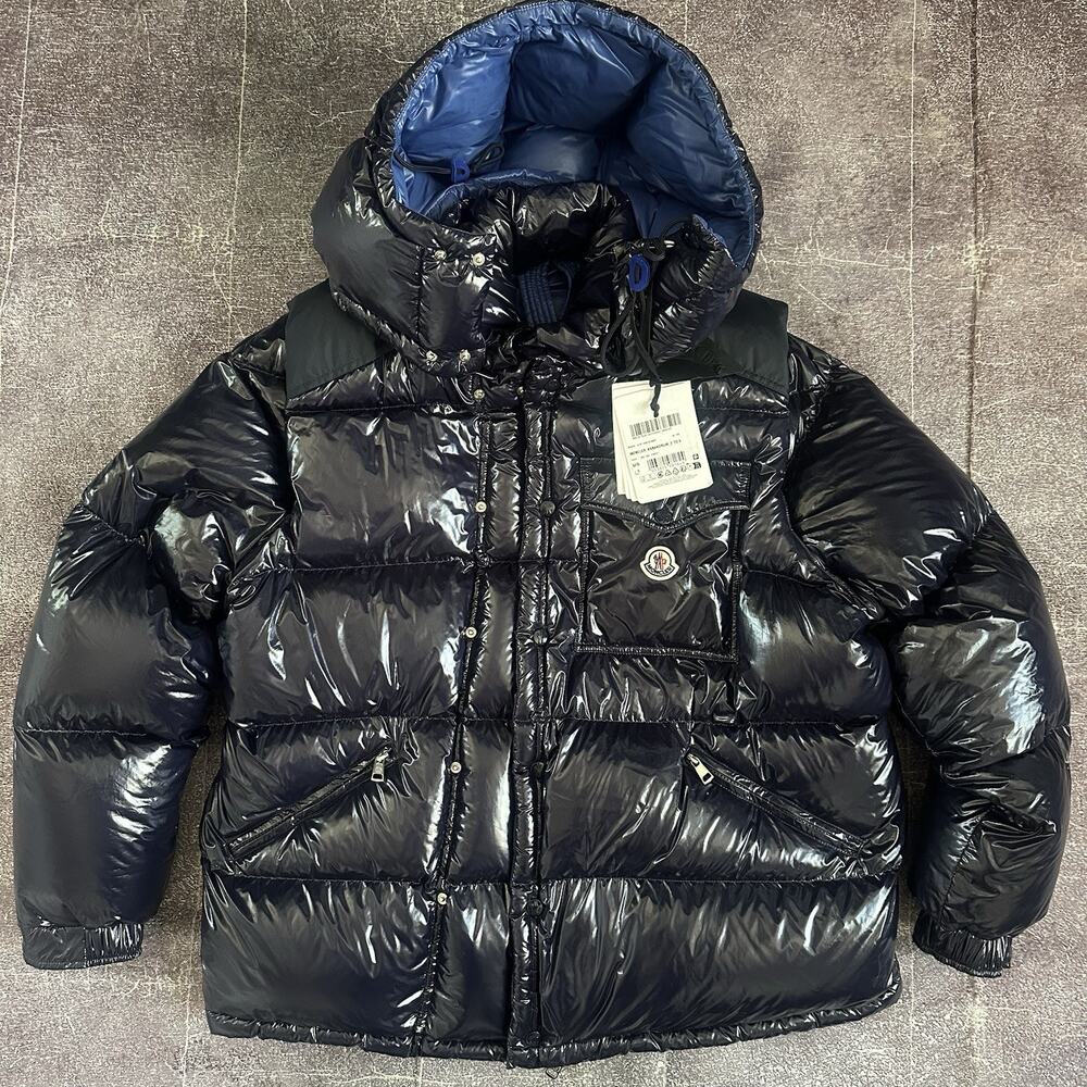 Men's Moncler Karakorum 2 Ripstop Convertible Down Navy Blue Puffer Jacket Sz 6